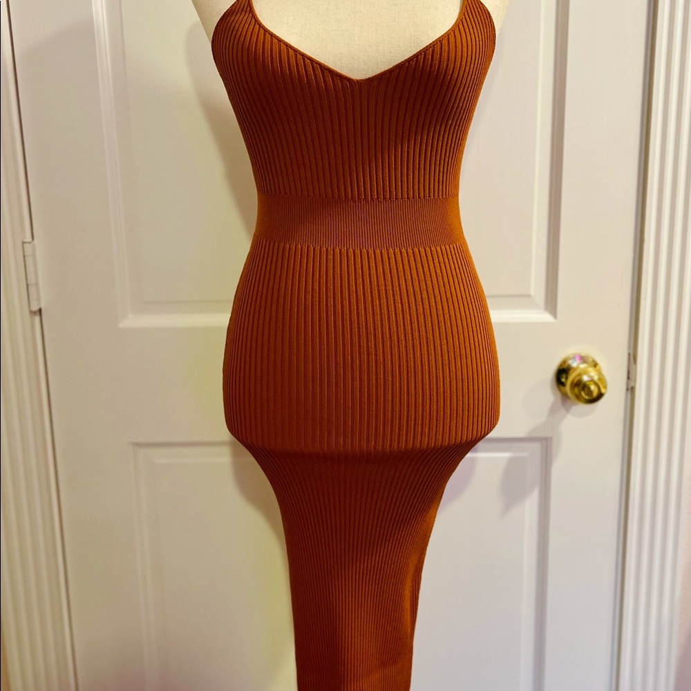 Dark Orange Body Con Dress S/M
